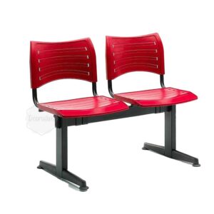 banqueta de espera en plastico y estructura metalica