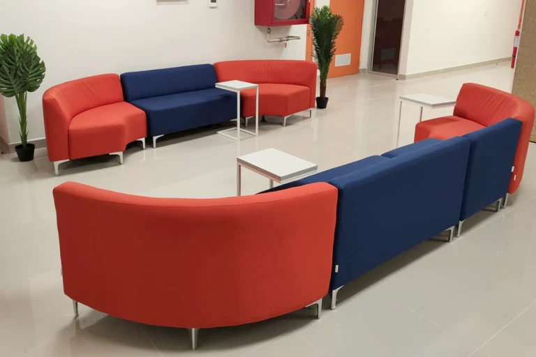 sofás modulares universitarios vista lateral diseño ergonómico