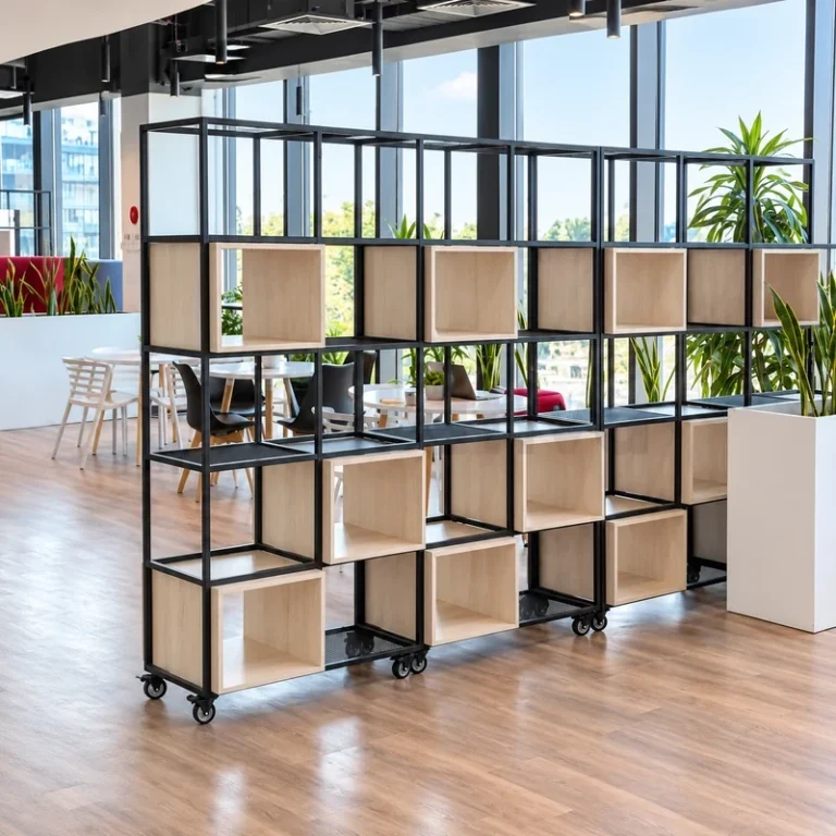 Estantería metálica modular con ruedas