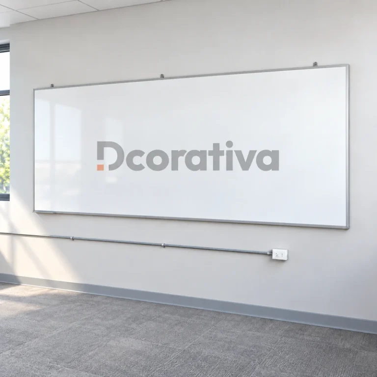 Pizarra mural con logo de Dcorativa centrado, vista 4